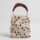 Beaded Macramé Net Handbag - Ivory