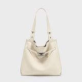 Pebbled Leather Slouchy Hobo Tote - Ivory