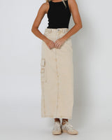 Lost In Lunar Women's Oslo Maxi Skirt - Beige Denim