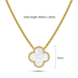 Bullion Gold White Clover Necklace