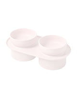 Ceramic Pet Food Bowl Pet Feeder Water Bowl Elevated Dog Cat Food Bowl - White
