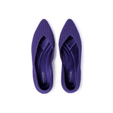 Pointed Toe Knit Ballet Flats - Purple