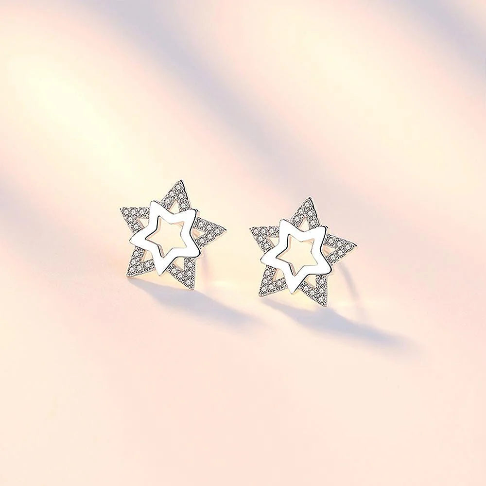 Bullion Gold Glowing Star Earrings