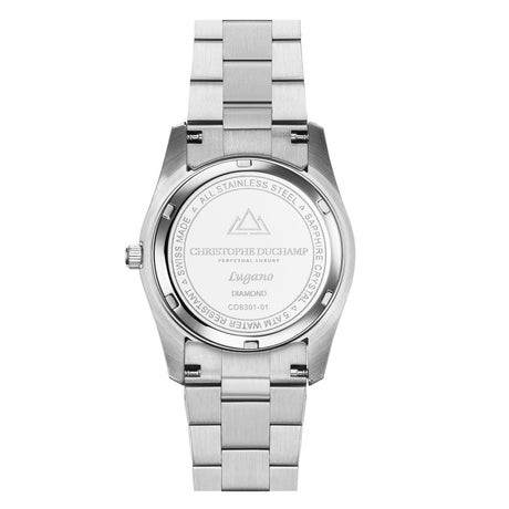 Christophe Duchamp Lugano - Blue Dial with Silver Stainless Steel Strap