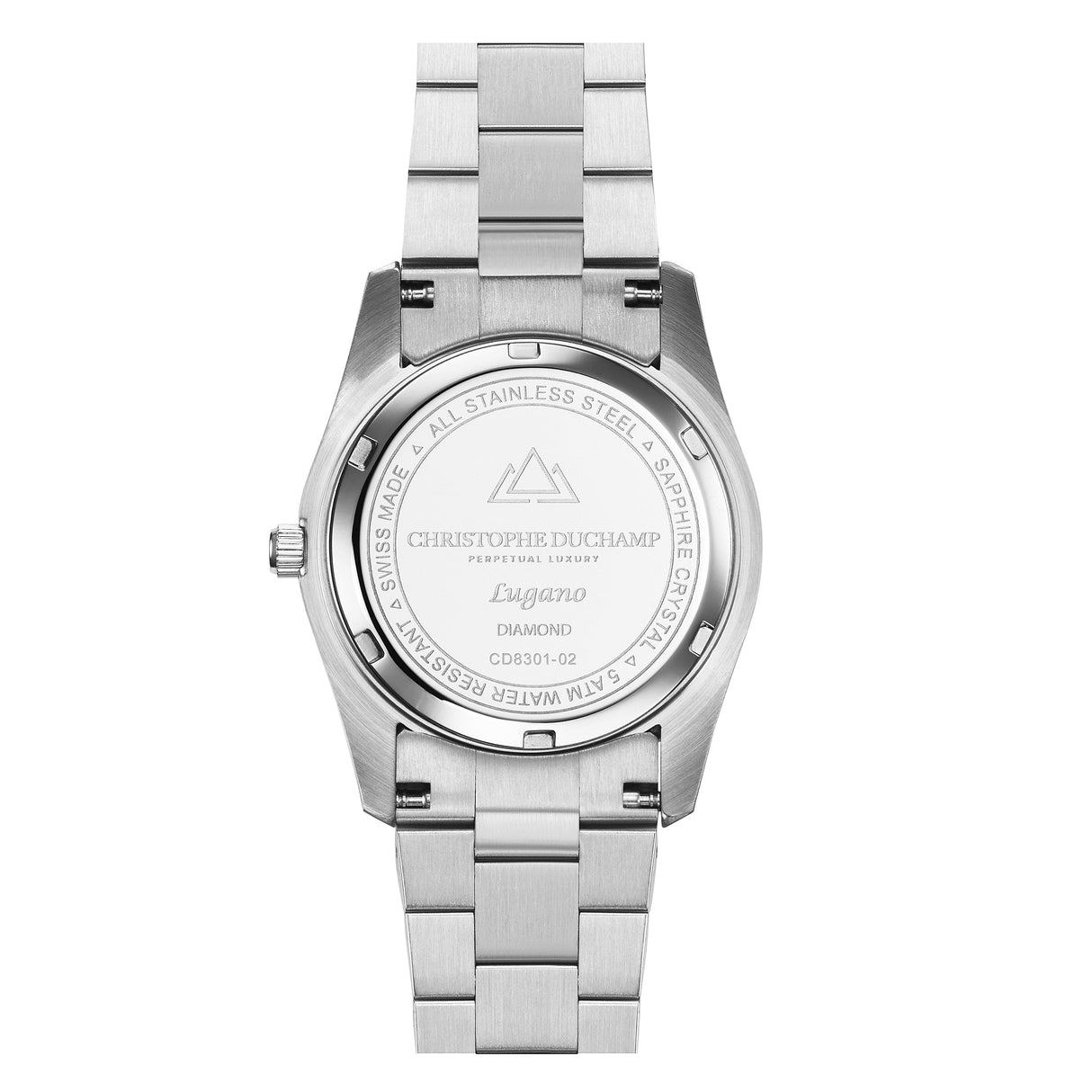 Christophe Duchamp Lugano - Black Dial with Silver Stainless Steel Strap