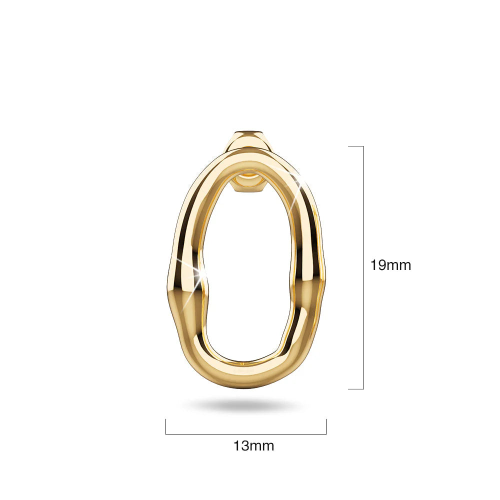 Bullion Gold Ovalicious Stud Gold Layered Earrings