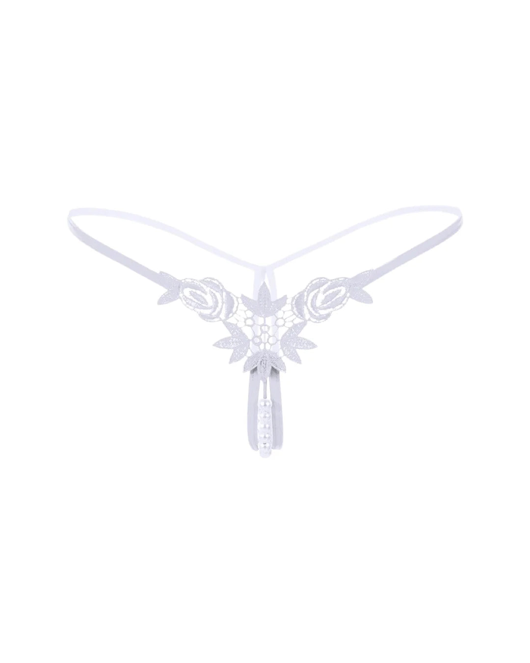 Dear Eve Lingerie Pearl Beaded G-string - White