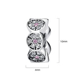 Solid 925 Sterling Silver Floral CZ Charm