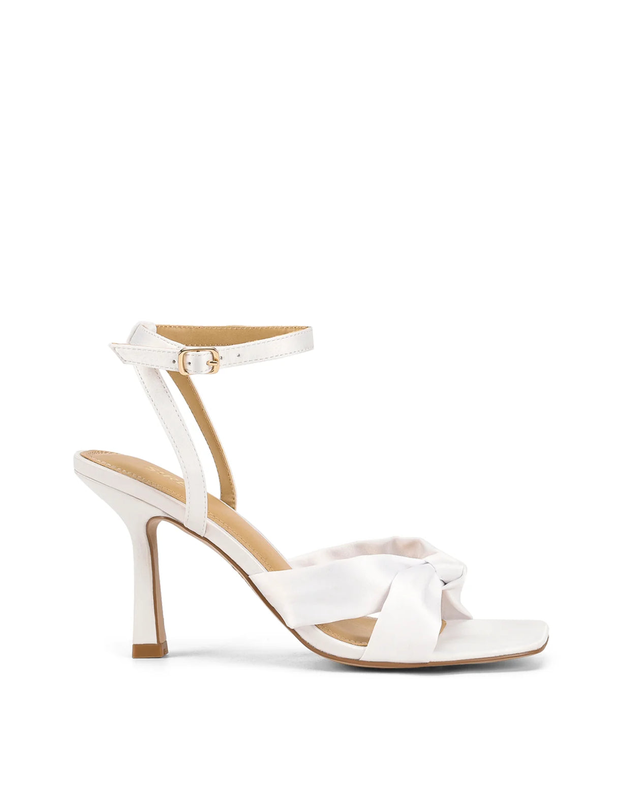 Siren Knot Sandals - Ivory White Satin