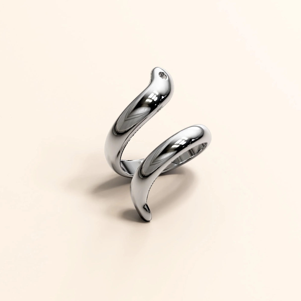 Bullion Gold Orphic Double Wrapped Band Ring in White Gold