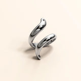 Bullion Gold Orphic Double Wrapped Band Ring in White Gold