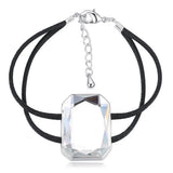 Krystal Couture Emerald-Cut Crystal Double Strap Bracelet Embellished with Swarovski Crystals