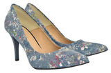 Bosccolo Womens High Heels - Flowers On Blue