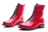 Bosccolo Womens Boots - Red Crocodile