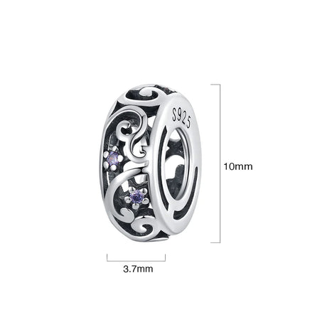 Solid 925 Signature Silver Open Filigree Charm