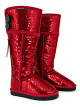 Australian Leather Ugg Long Sequin Red - AU5