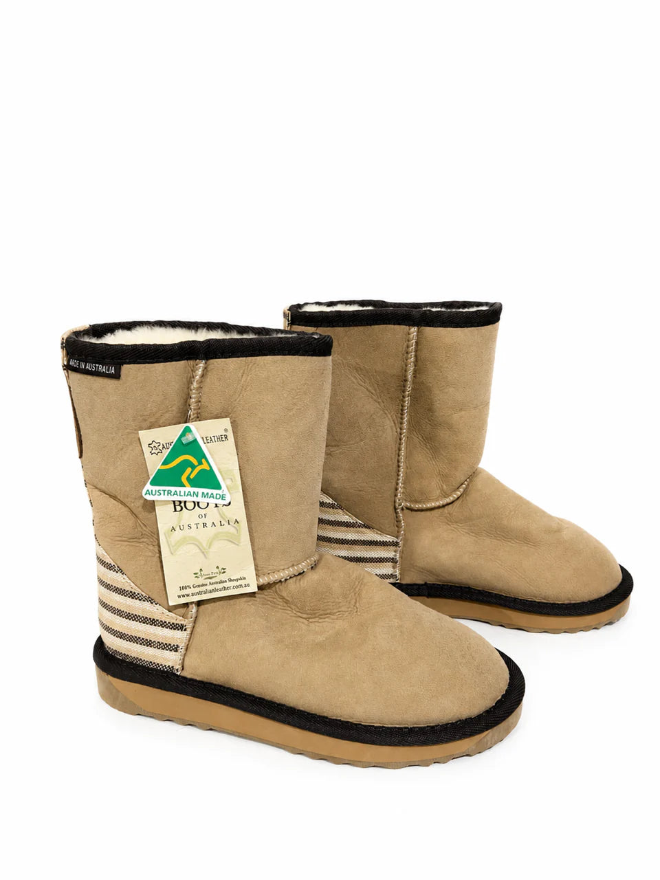 Australian Leather Ugg Mini Stripe Uggs - Natural - AU6