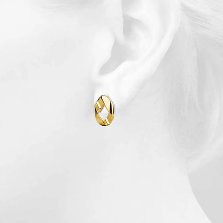 Bullion Gold Brincos Textured Earrings in Gold
