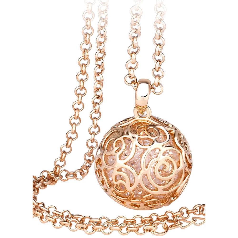 Boxed Spherical Long Necklace and Earrings Set Embellished with SWAROVSKI® Crystals
