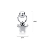 Solid 925 Sterling Silver Enchanting Star Drop Earrings