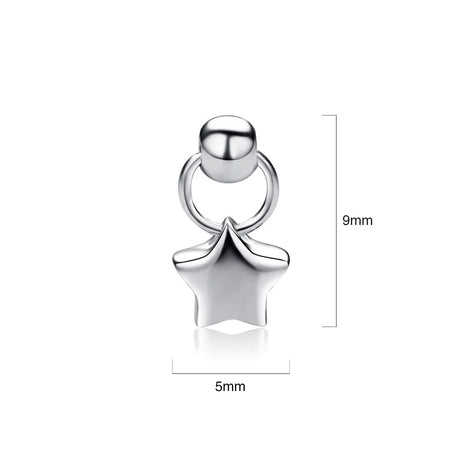 Solid 925 Sterling Silver Enchanting Star Drop Earrings