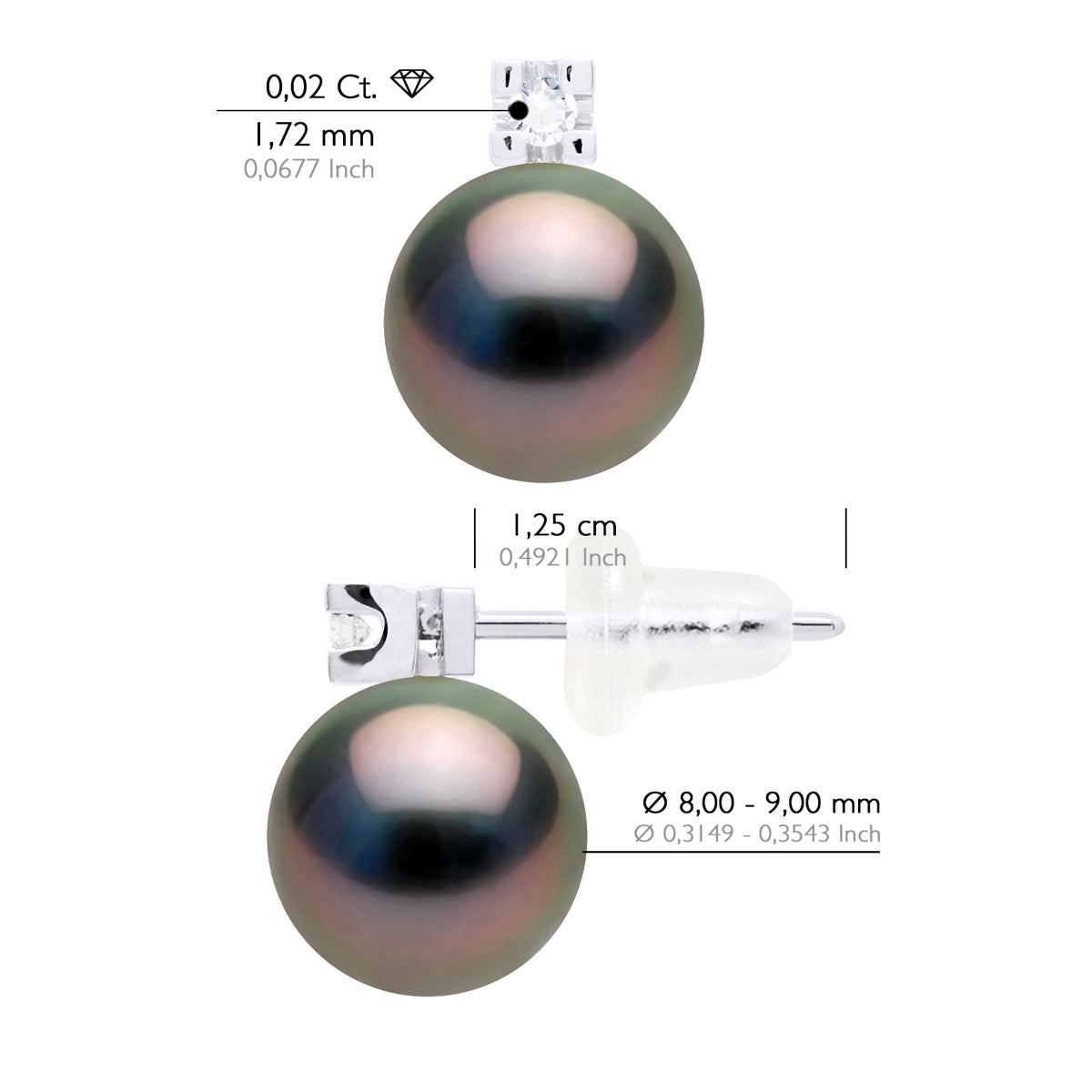 Earrings Prestige -Diamonds 0,04 Cts - Longueur 42 cm
