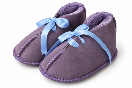 Australian Leather Ugg Infant Ribbon - Lilac LightBlue - Large