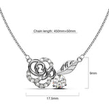 Krystal Couture Rose Petal Pendant Necklace in White Gold Embellished with SWAROVSKI Crystals