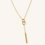 Bullion Gold Forward Pendant Necklace Gold