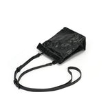 BAMEI Crinkled Roll-Top Crossbody Bag - Black