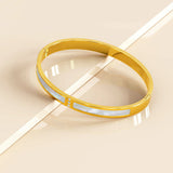 Bullion Gold Modest Hinged Bangle in Gold Layered Stainless Steel