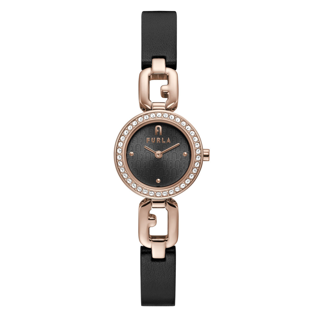 Furla Arco Chain Rose Gold Tone & Black