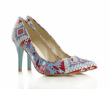 Bosccolo Womens Spike Heels 2169 - Marco Polo/Multi Blue
