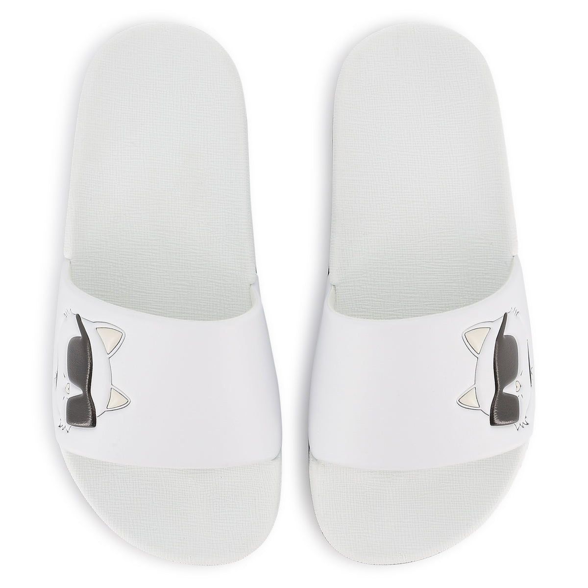 Karl Lagerfeld Girls Fete Musique D3 Aqua Slides - White