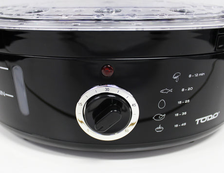 TODO 9L Steam Cooker Steamer 3 Tray 800W Power Dial Timer Healthy Stackable