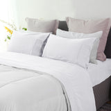 Ramesses Pebble Wash Linen Alternative Sheet Set  - White