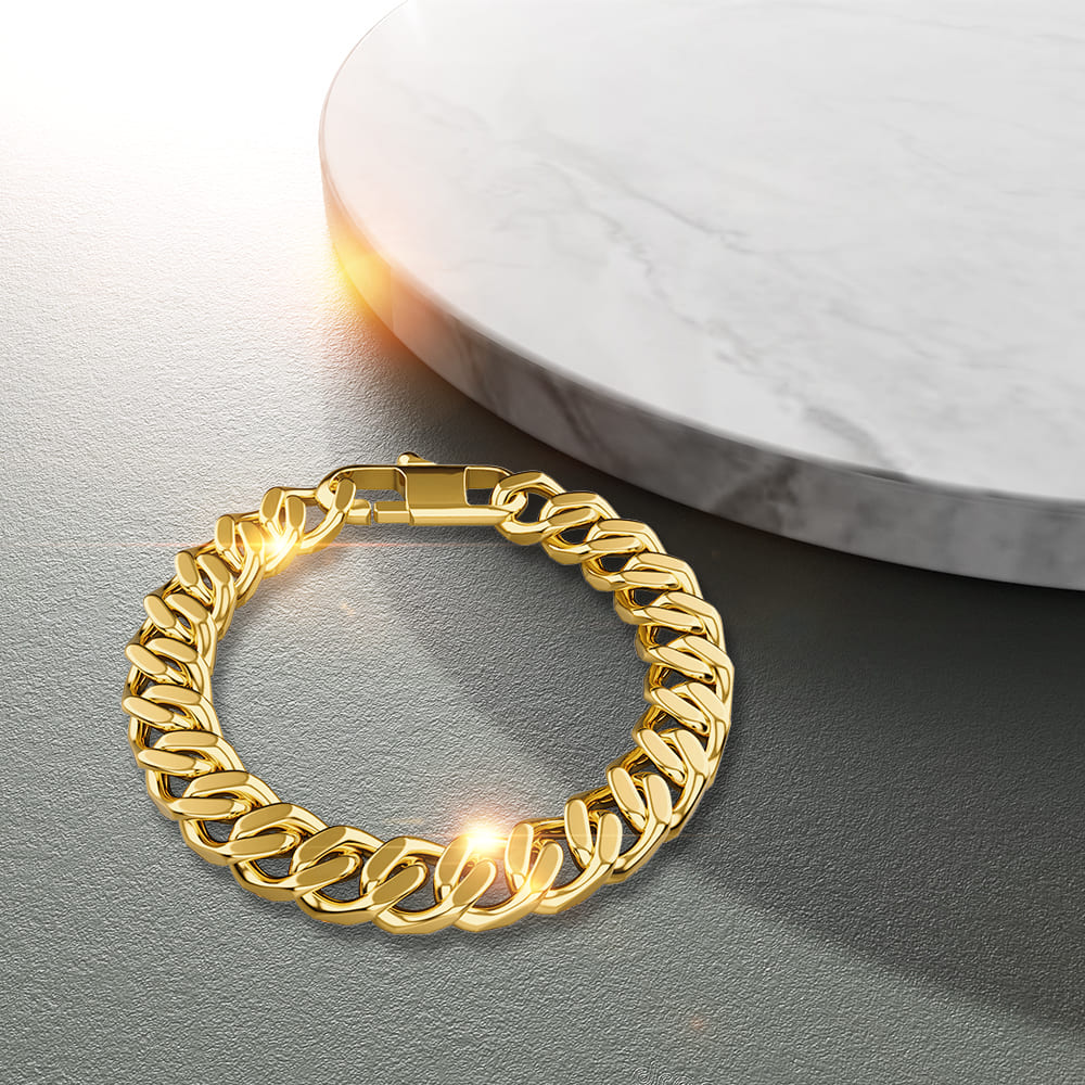 Boxed Cuban Bold Chain Necklace and Bracelet Set