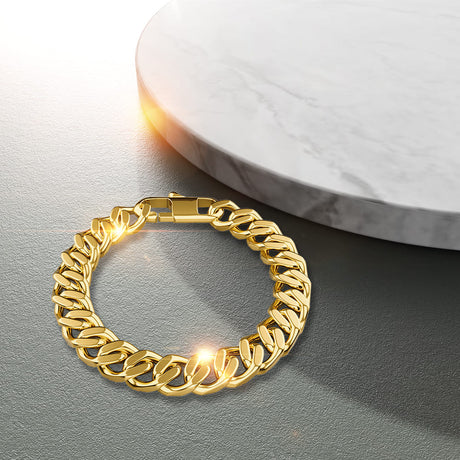 Boxed Cuban Bold Chain Necklace and Bracelet Set