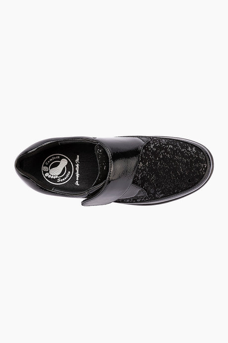 G Comfort Women's P 8223 Black Patent Stretch
