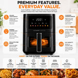 Kitchen Couture 4.5L Clear View Colour Touch Air Fryer - Black