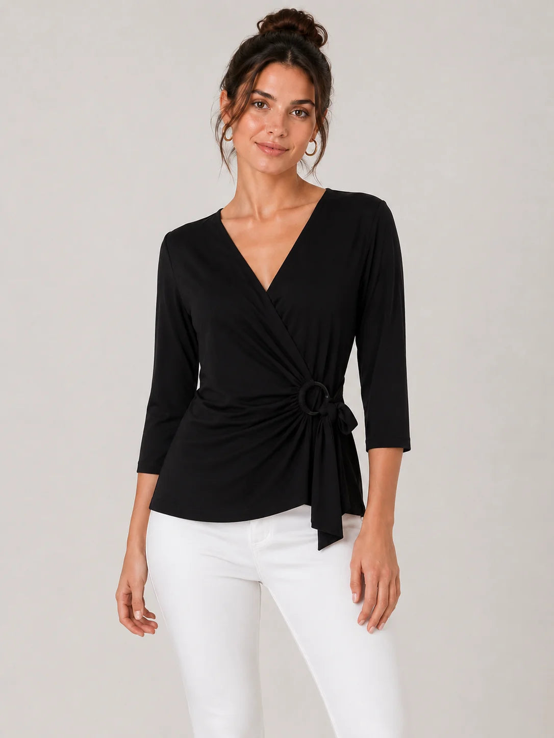 Worship Women's X-over Top - Black