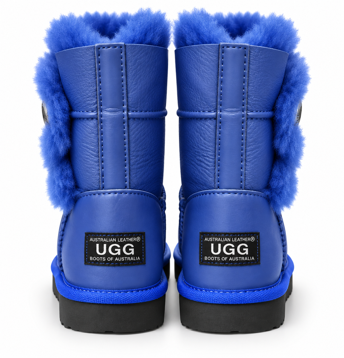 Australian Leather Ugg Classic Mini 1Button - Metallic Blue - AU5