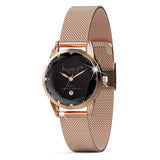 Krystal Couture Krystalline Sleek Rose Gold Black Watch Embellished with SWAROVSKI® Crystals