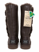 Australian Leather Ugg Napa 3Button Leather - Chocolate - AU5