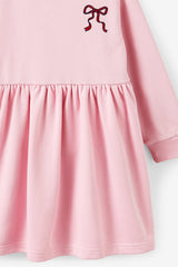 Cotton On Kids Girls Sammy Long Sleeve Dress - Marshmallow/Bow