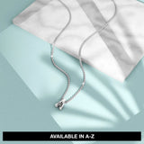 Bullion Gold Initials Brick Alphabet Letter Necklace White Gold Layered Steel Jewellery