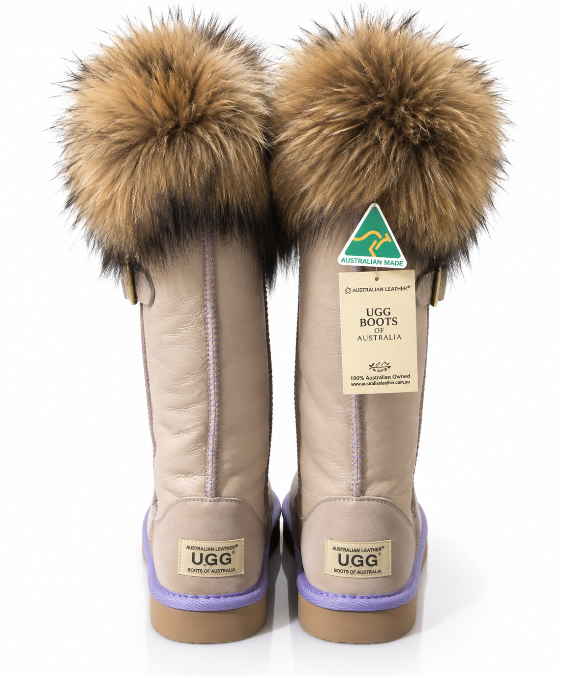 Australian Leather Ugg Fur Long 1buckle - Lilac - AU4