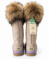 Australian Leather Ugg Fur Long 1buckle - Lilac - AU4