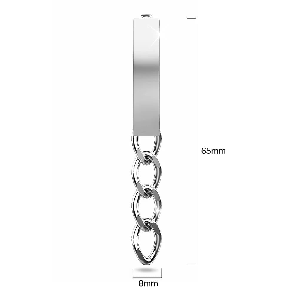 Bullion Gold Royal Chain Stud Earrings in White Gold