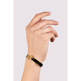 Furla Crystal Black Enamel Gold Bangle
